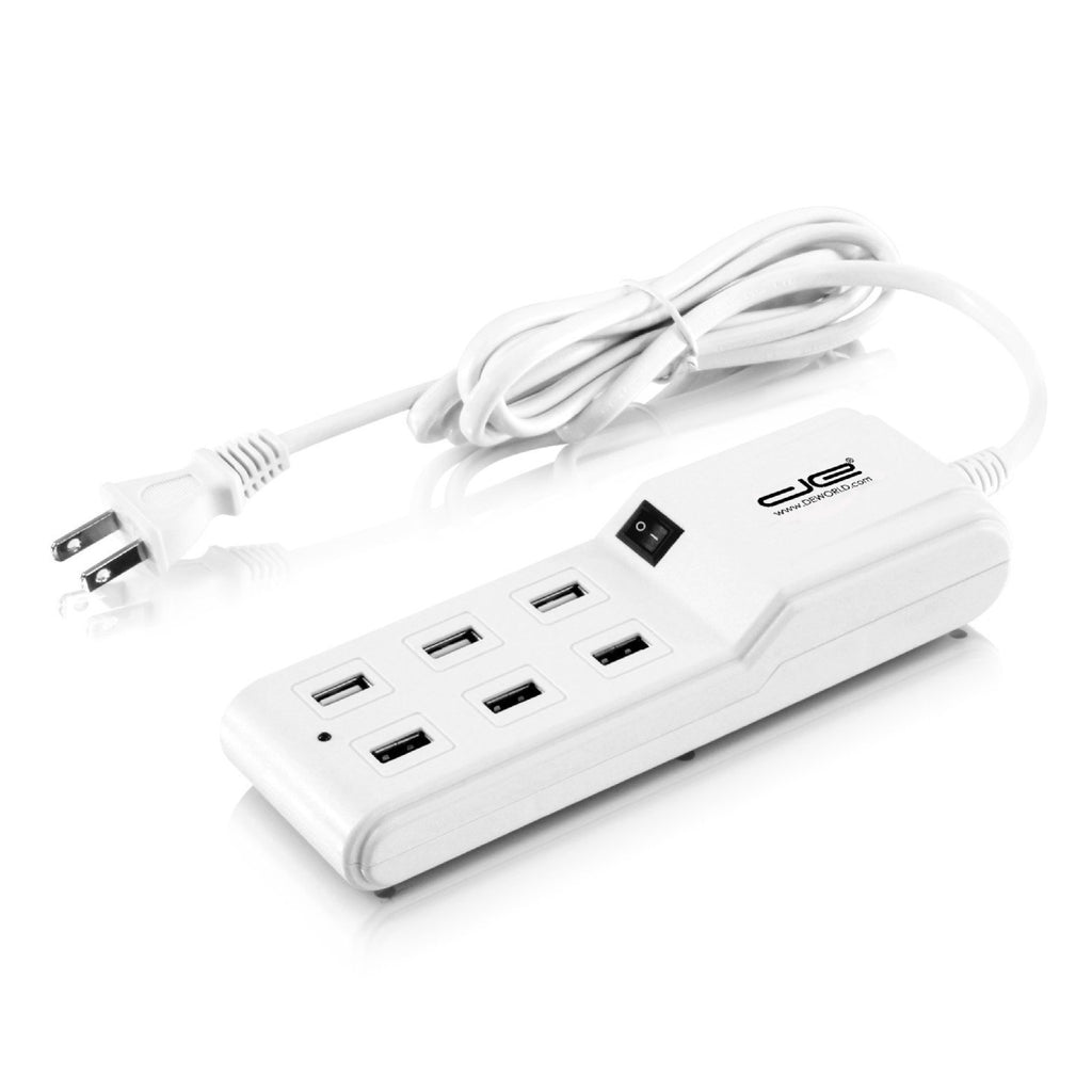 6-Port USB Outlet Charging Station 15 FT Extension Cord